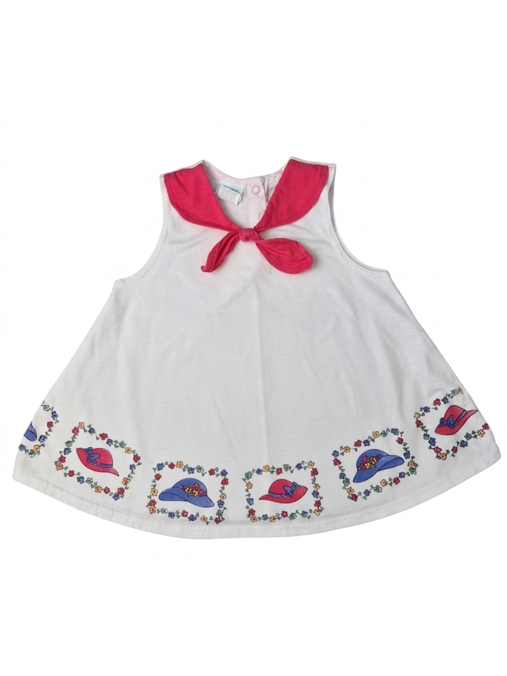 Vintage Carter’s Girls Sailor Collar Swing Top Red White Hat Print Size 5